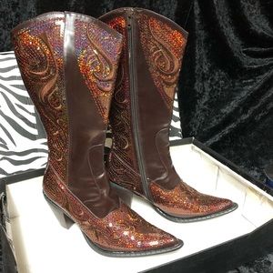 Brand new women sequin boots size 7 Helen’s Heart